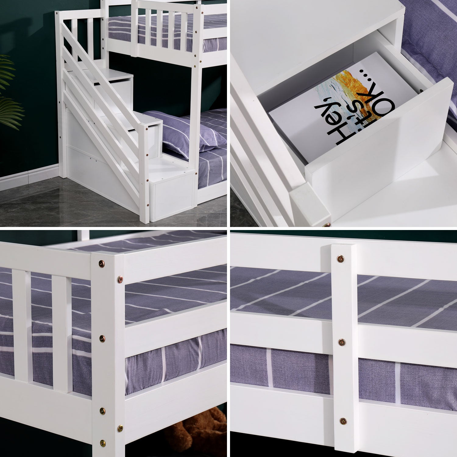 Lits superposés pour enfants blanc 2 places CELESTINE - 4