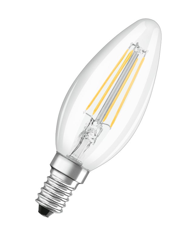 OSRAM Ampoule LED - E14 - Warm White - 2700 K - 4 W - remplacement pour 40-W-Incandescent bulb - clair - LED BASE CLASSIC B - Pack de 3