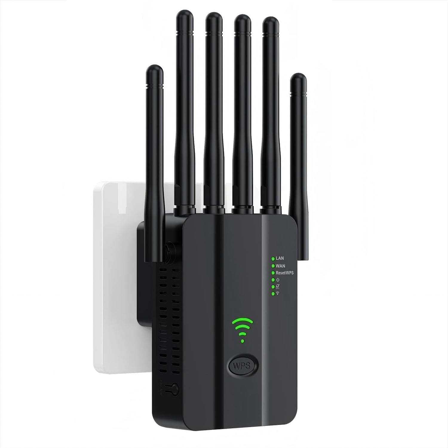Wzmacniacz sygnału WiFi 2,4 GHz jednopasmowy – wzmacniacz WiFi 300 Mb/s z 6 antenami, 2 portami Gigabit LAN, funkcją WPS uruchamianą jednym dotknięcie