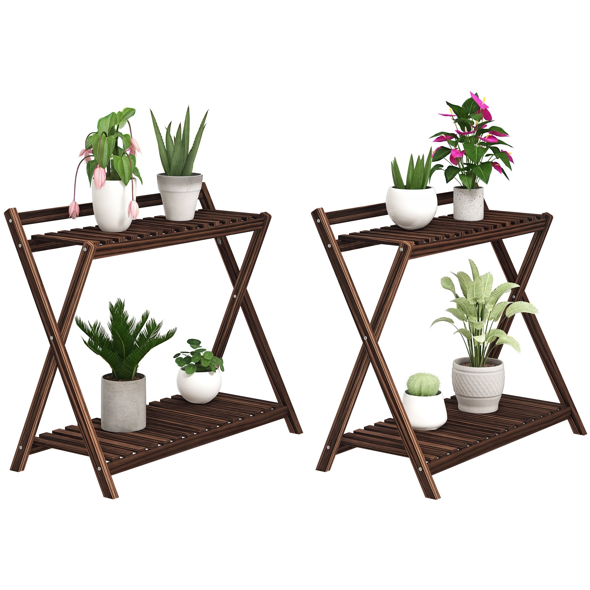 INGMA® - Étagère Plante en Fer Forgé - 5 Niveaux - Support Pot de Fleurs - Salon Balcon Jardin - Maison