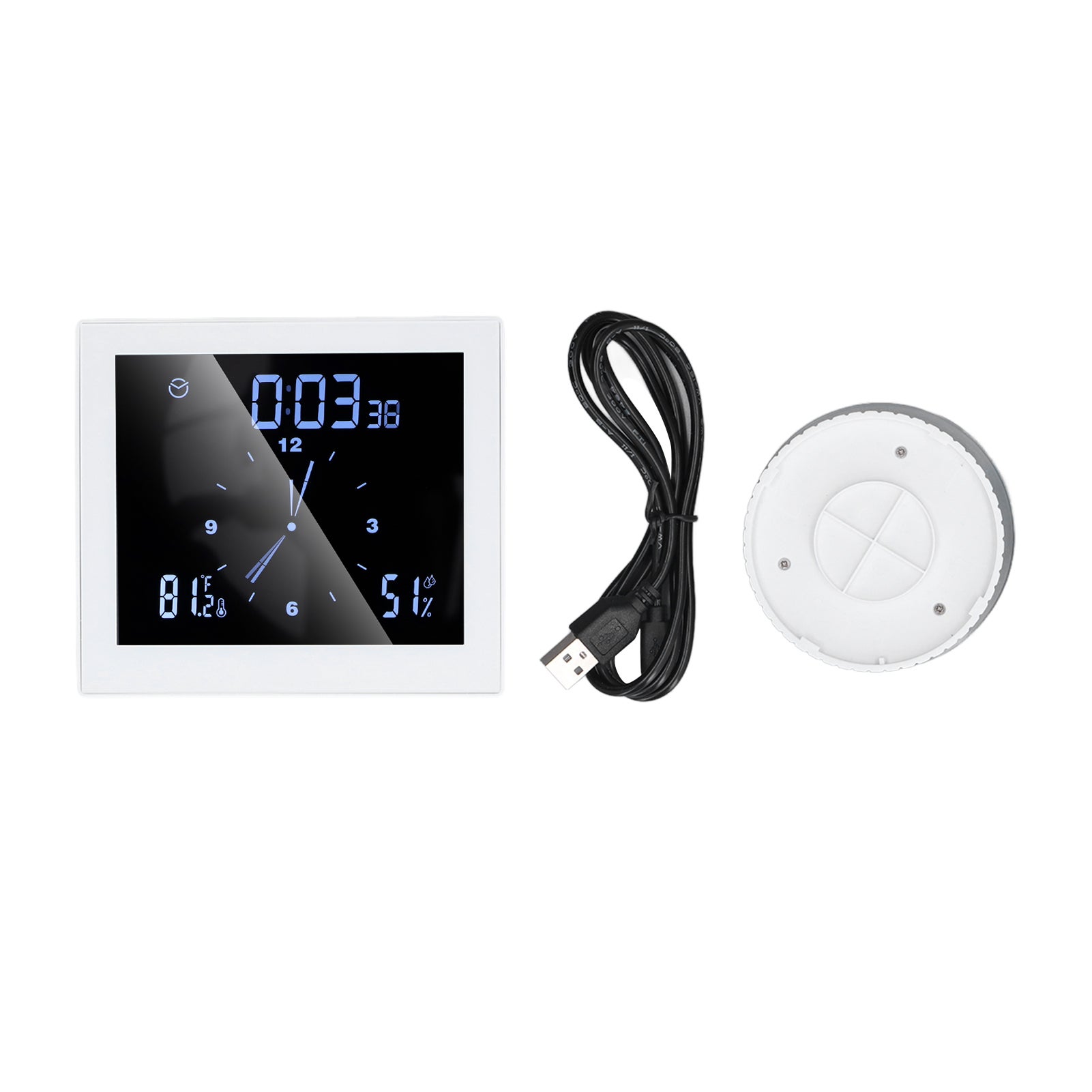 Horloge De Douche Numérique LCD Étanche - Minuteur Température Humidité Salle De Bain - Noir