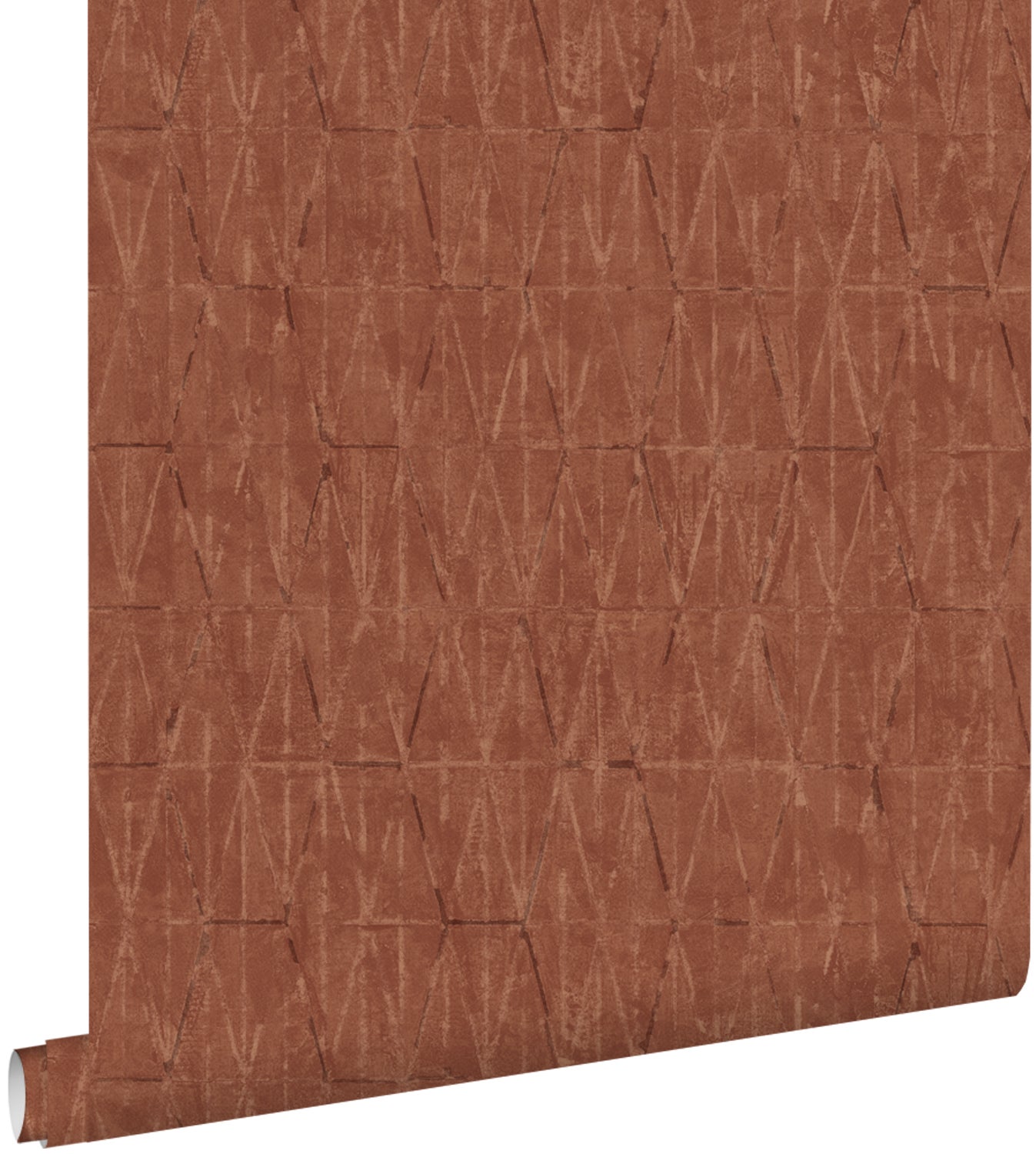 Tapeta linie graficzne terakota brązowy - 50 x 900 cm - ESTAHOME