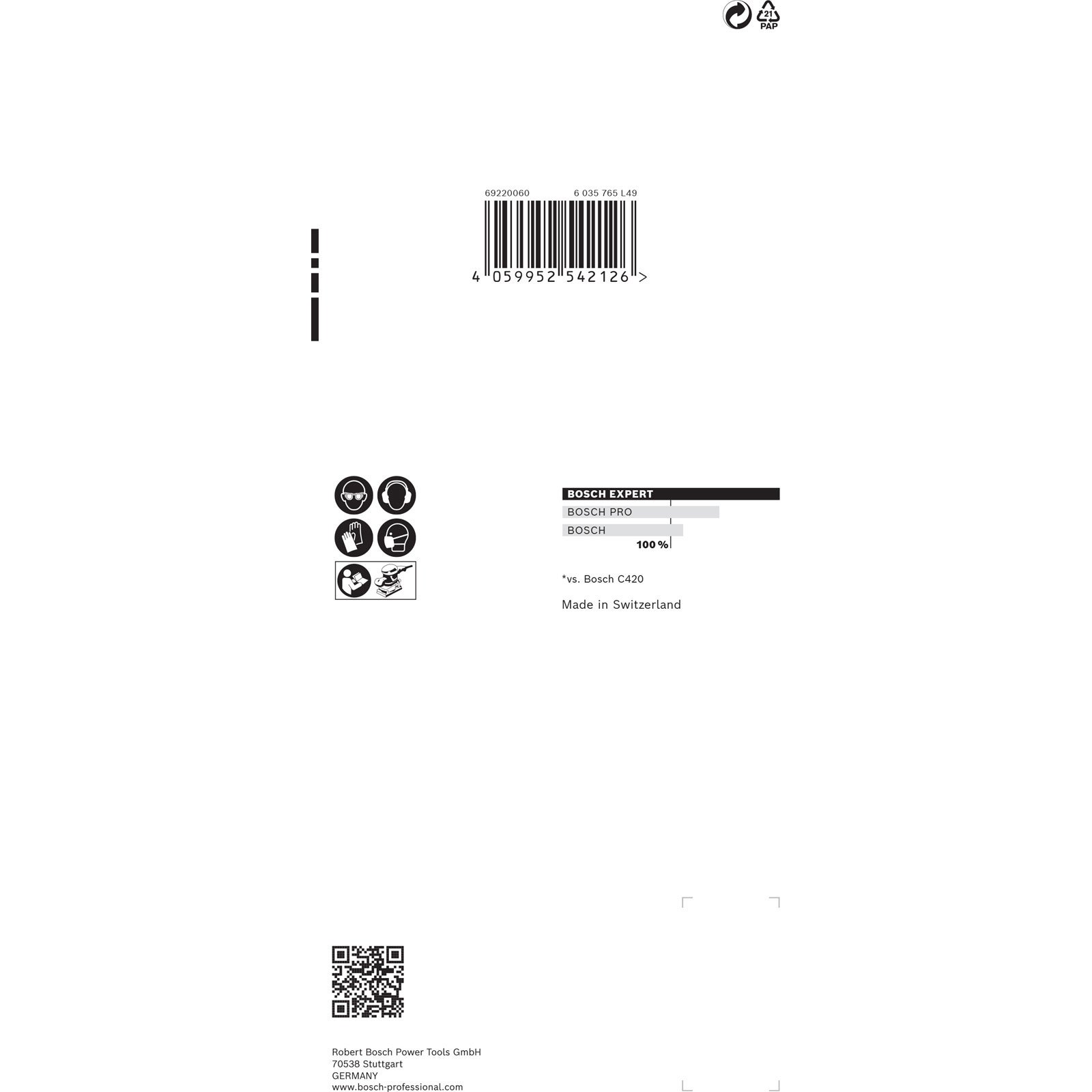 Bosch Professional 10x Carte abrasive Expert C470 con 8 fori (per Legno duro, Vernice su legno, 93x186 mm, Grana 100, accessorio Levigatrice orbitale) - 4