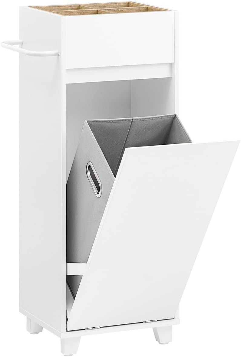 SoBuy Meble łazienkowe z jednymi drzwiami Biały 38x30x90cm Funkcjonalny BZR159-W