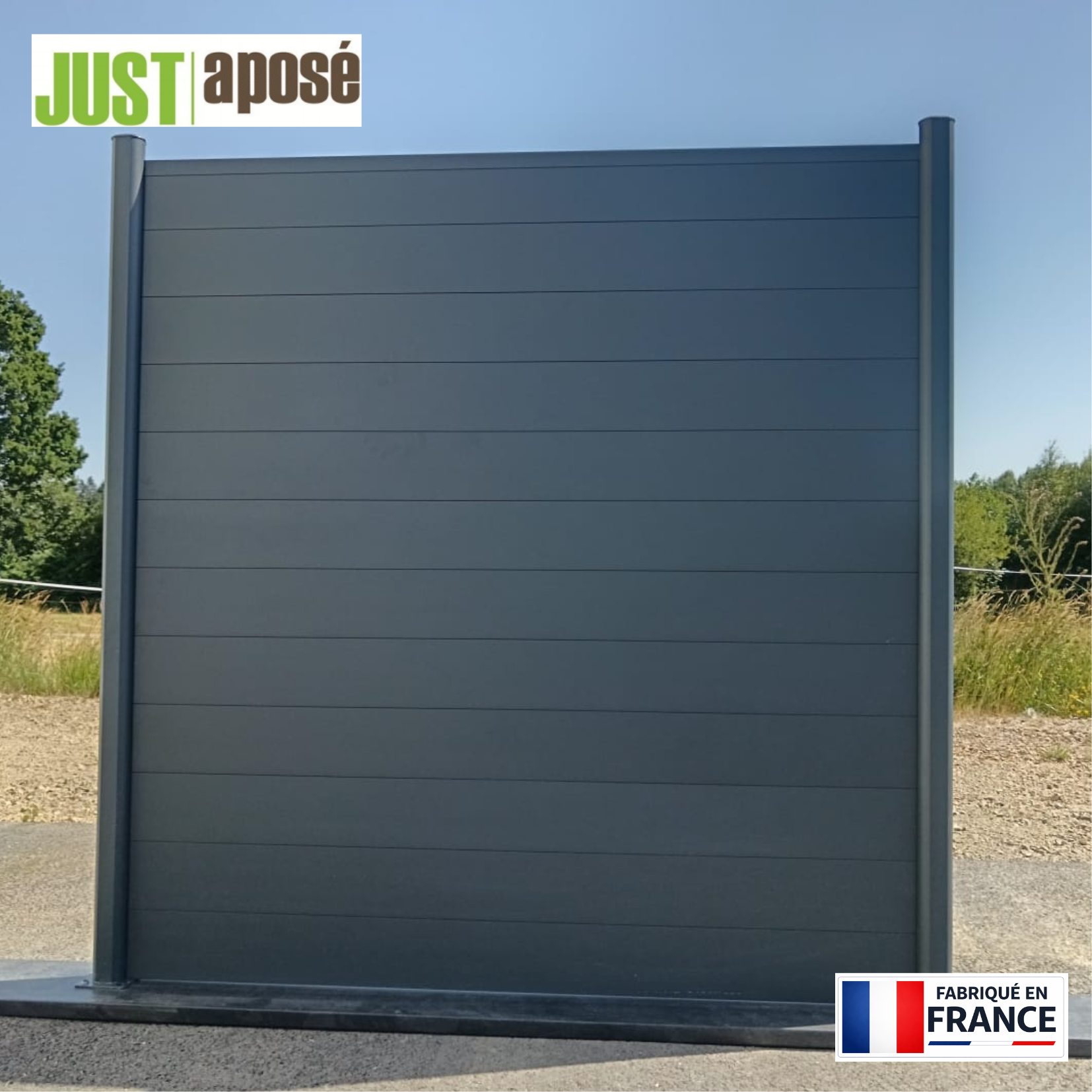 Kit complet clôture aluminium - 5 panneaux complets - 10 x 1 m - Prêt à poser - Anthracite - 6