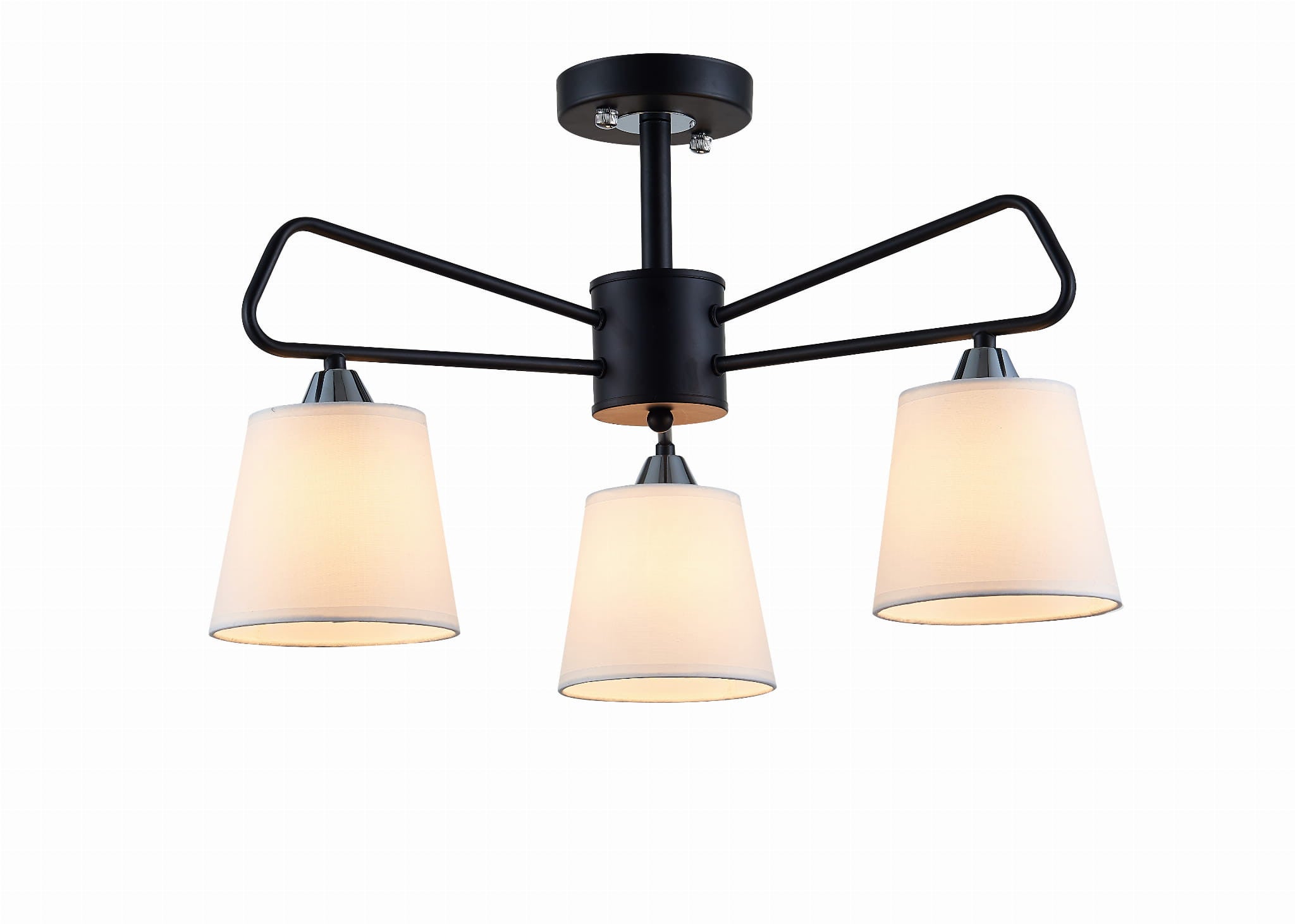 Lampa sufitowa wisząca Morley czarno-biała 3xE14x60W wym: 36,5 x 58,5 x 58,5 cm metal Candellux