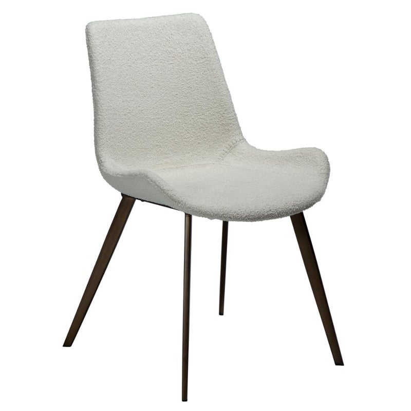 Hype Dan-Form krzesło stołowe bouclé biały.