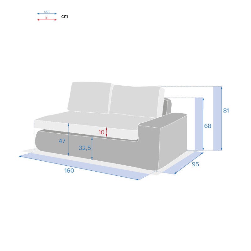 Méridienne gauche de salon de jardin Savinia Tahini - Hespéride - 4