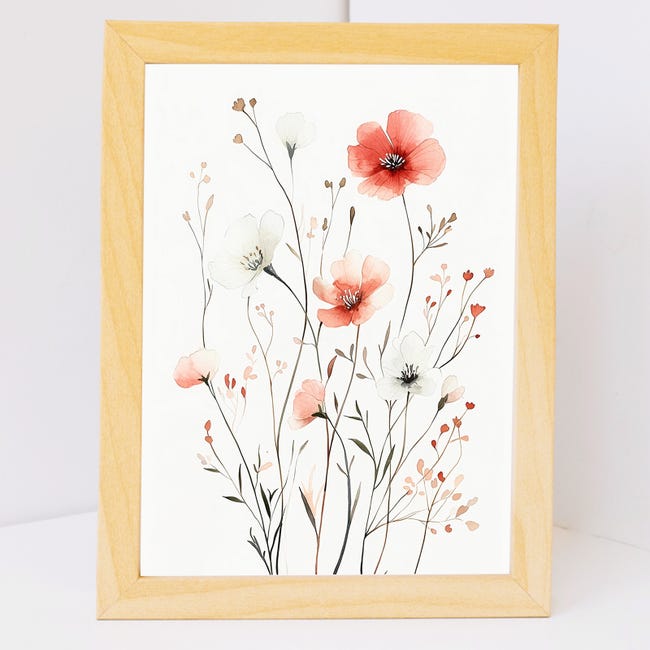 Set Di 3 Quadros Con Stampa Floreale Colorata Di Fiori Botanica In Stile Acquerello Per Decorazioni Per Cucina Bagno SoggiornoA4 Cornice in Legno | Leroy Merlin Set Di 3 Quadros Con Stampa Floreale Colorata Di Fiori Botanica In Stile Acquerello Per Decorazioni Per Cucina Bagno SoggiornoA4 Cornice in Legno | Leroy Merlin