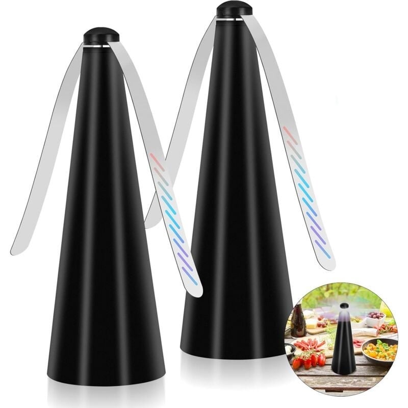 Wentylator odstraszający komary, 2 szt. odstraszacza z łopatkami na owady, wentylator odstraszający komary do odstraszania much i owadów od jedzenia