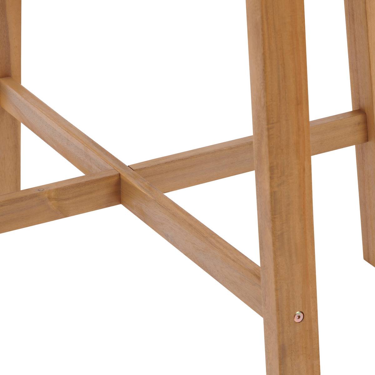 Table haute de jardin carré en Acacia Beige 4 places - 5