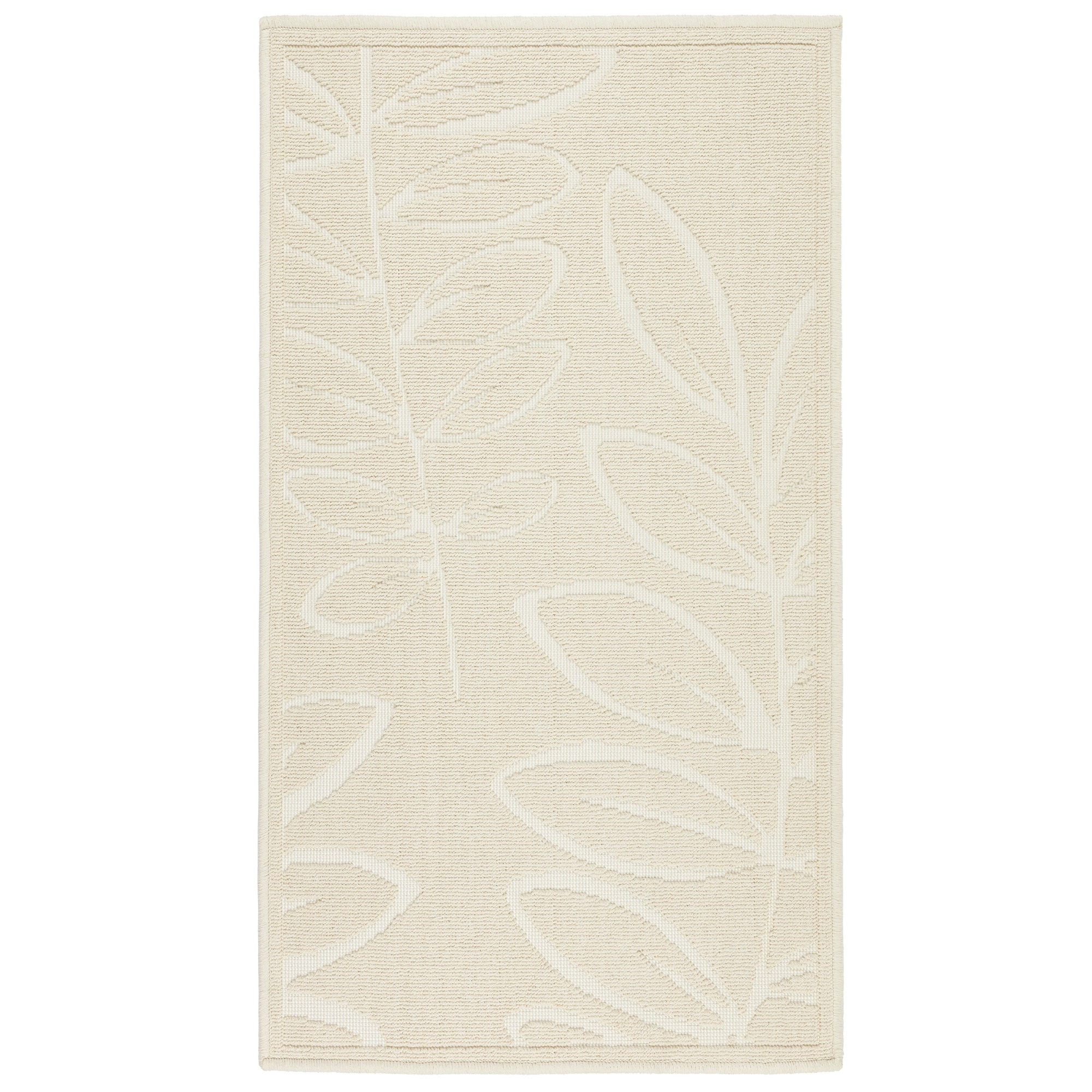 Dywanik łazienkowy Lino 73x135 cm bawełna egipska roślinny beżowy