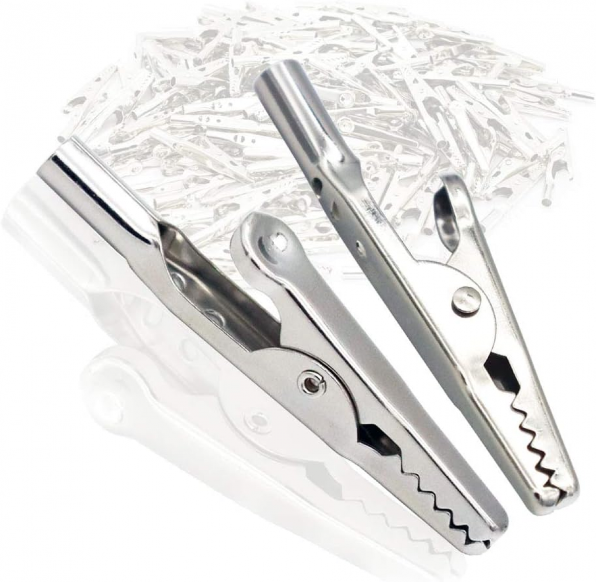 24 buc cleme crocodil cu arc de 51 mm pentru linie de testare, cleme crocodil placate cu argint, cleme crocodil placate cu nichel