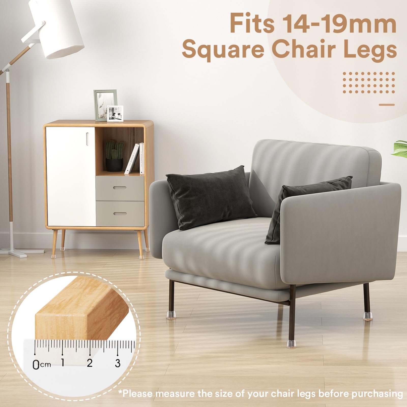 Feltrini Per Sedie Quadrati 18pcs - Gommini In Silicone Con Feltro, Trasparenti, Antigraffio