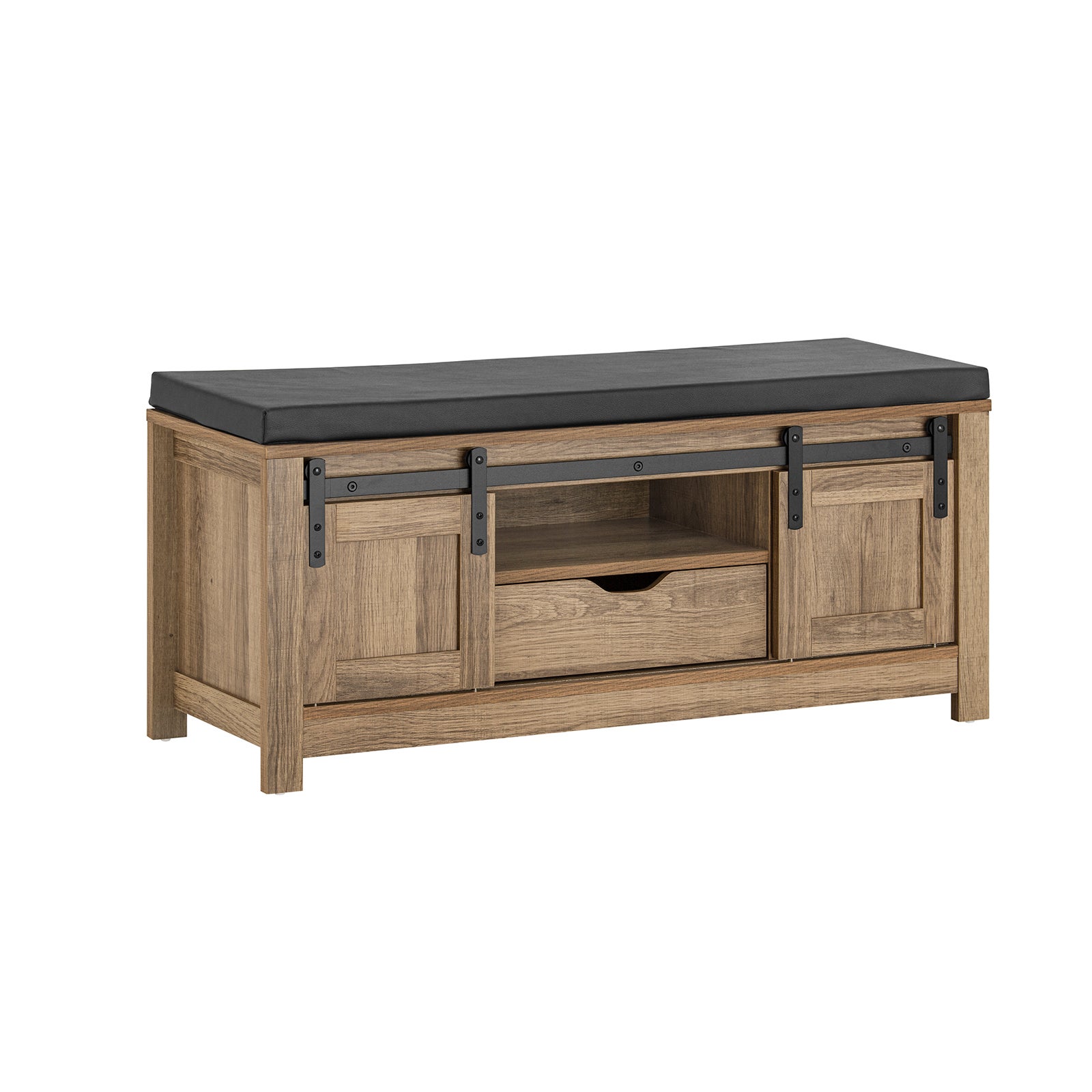 SoBuy Meuble à Chaussures Armoire à Chaussures, 4 Portes abattantes, Meuble d'Entrée, Noir, FSR177-L-SCH | Leroy Merlin