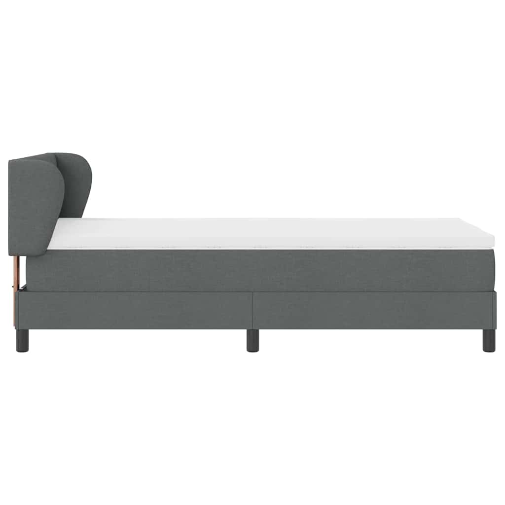 Cadre de lit avec matelas Gris foncé 90 x 200 cm tissu - 9