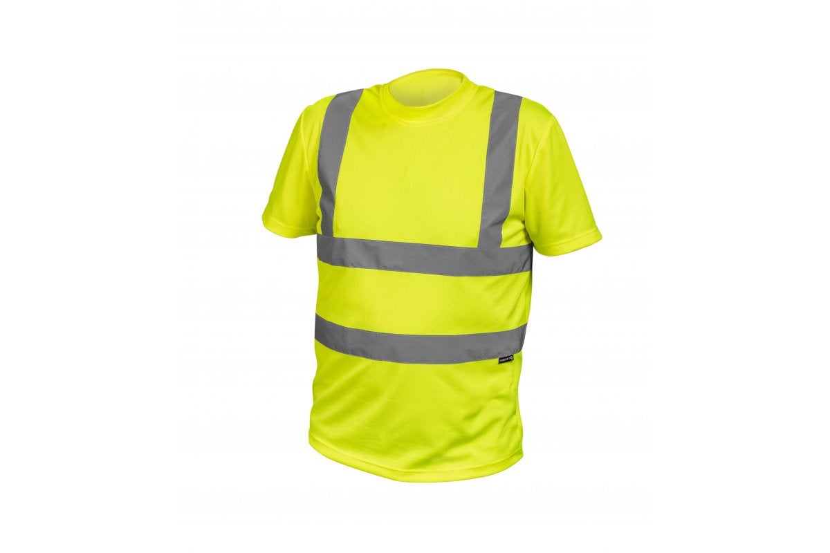 Koszulka ostrzegawcza T-shirt z taśmami odblaskowymi, żółty, rozm. XL (54), ROSSEL – HÖGERT TECHNIK