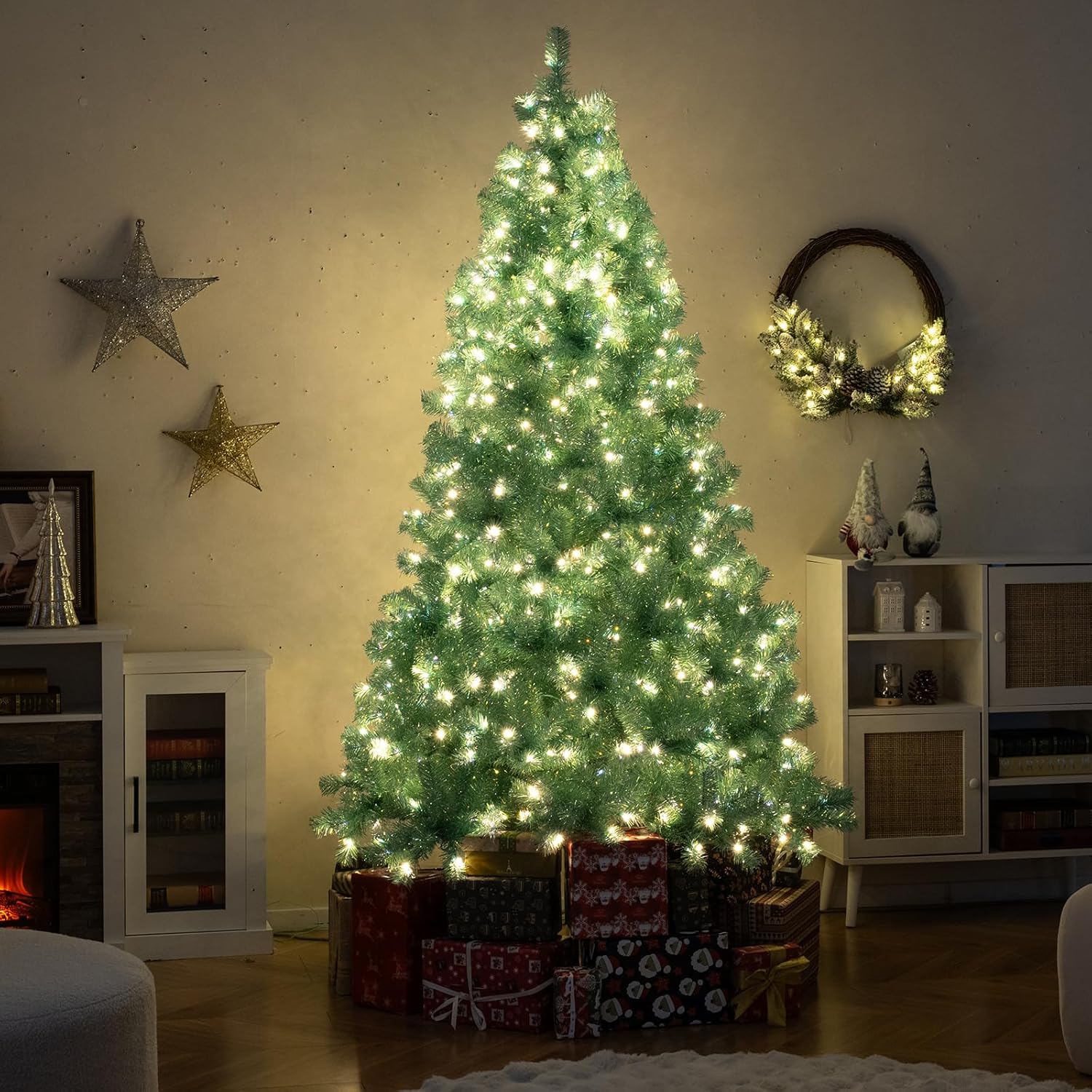 Albero Di Natale LIFEZEAL 180 Cm Con Luci LED Bianco Calde E Neve – 519 Punte, Struttura Metallica - 4