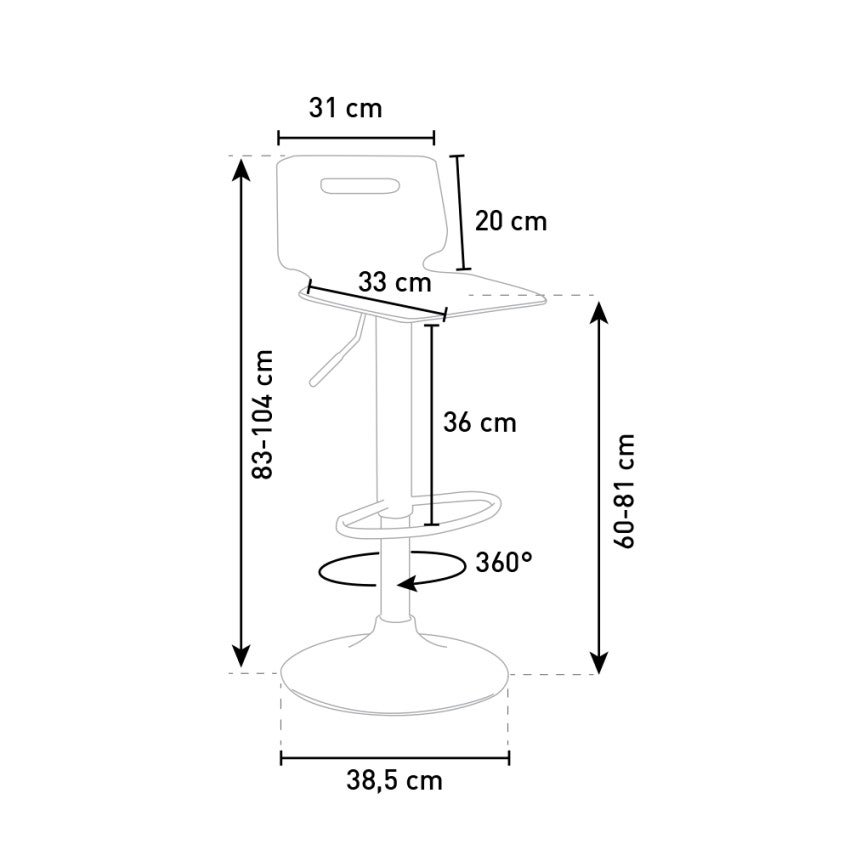 Sgabello per bar e cucina acciaio cromato San José Design Moderno - Trasparente - 6