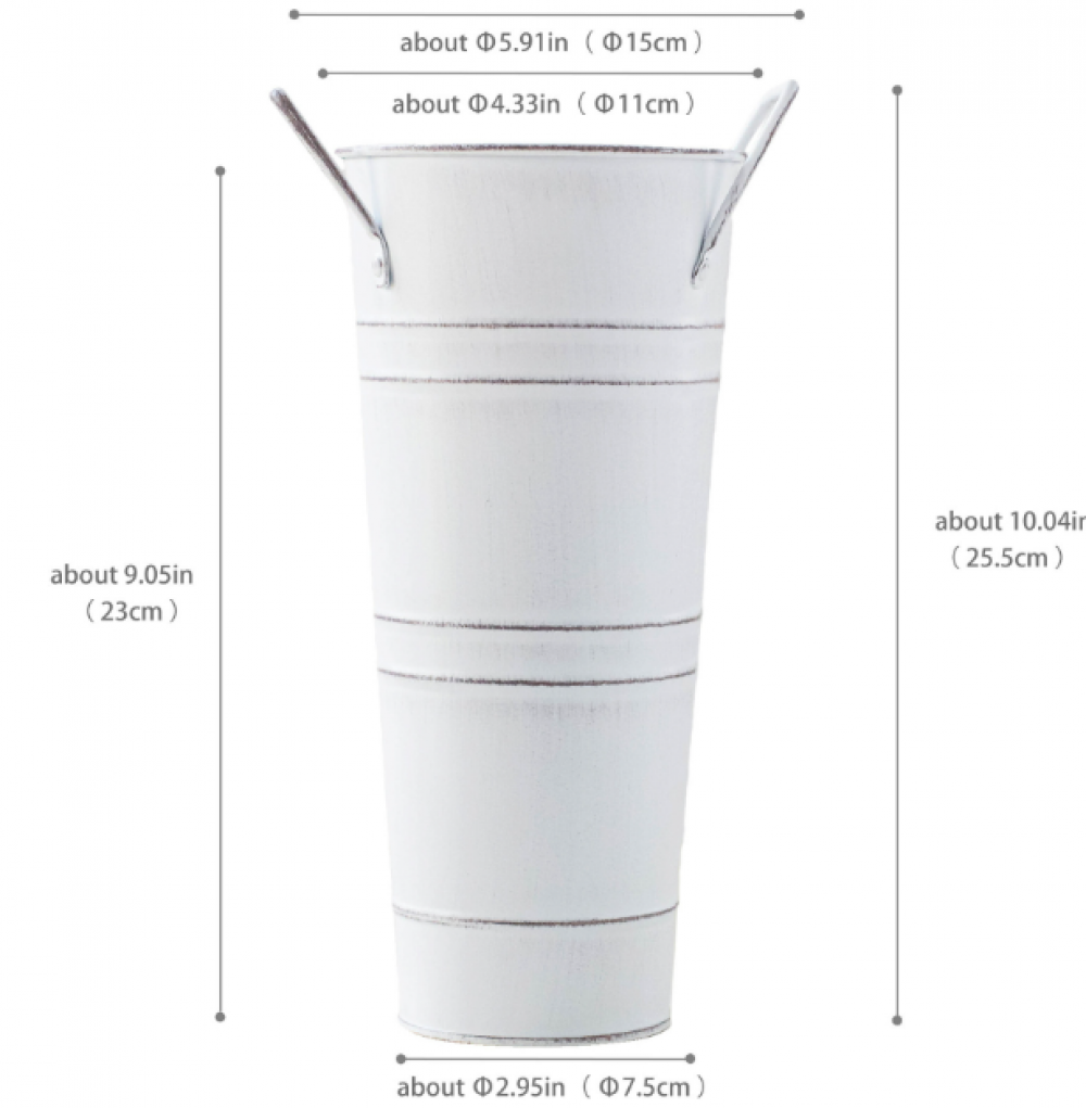 Porte-parapluie rétro en métal avec seau intégré, vase décoratif, support pour pot de fleurs, idéal pour la maison, le salon, vase décoratif - 2