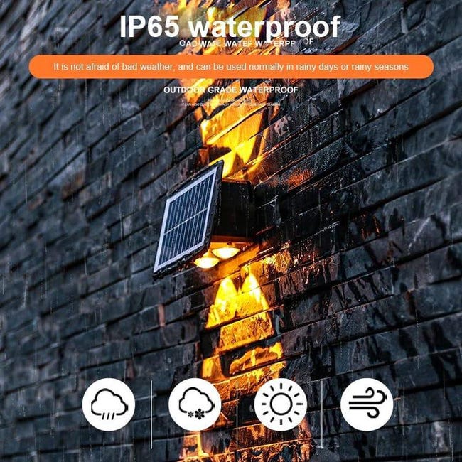 Applique Murale Solaire étanche IP54 Lampes Solaires Extérieur Applique Murale Solaire étanche IP54 Lampes Solaires Extérieur