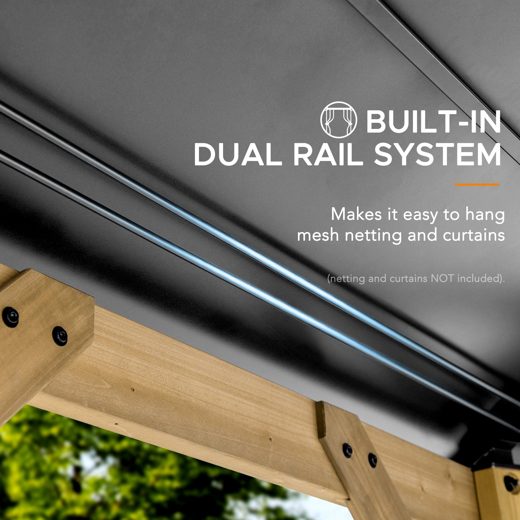 Tonnelle en bois de cèdre EGGI - 396cm x 396cm, anthracite - 9