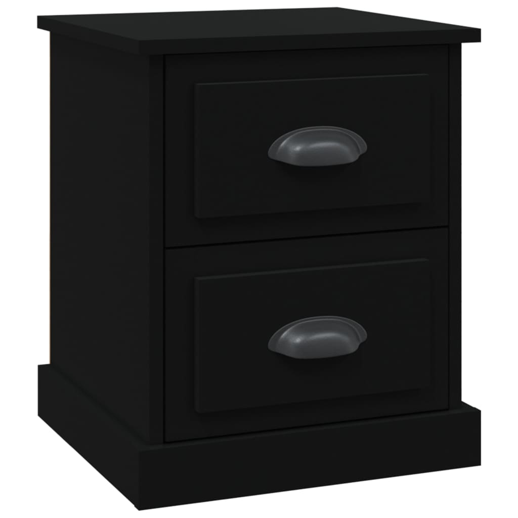 Table De Chevet Enton Noir Vicco - Moderne 1 Tiroir - Chambre Ou Salon