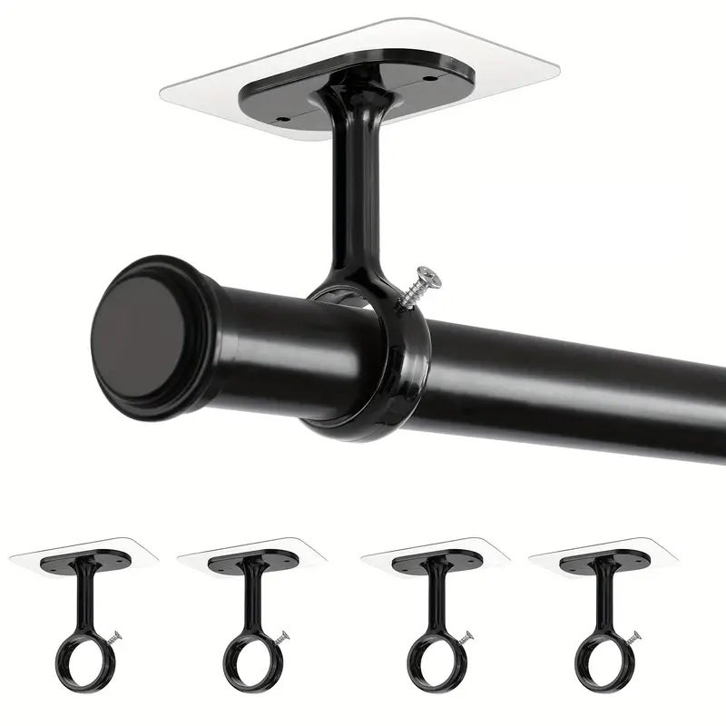 8 ganci neri adesivi per bastone tenda, supporto da parete senza forare, per bagno, hotel, casa, tende o aste, fissaggio semplice e duraturo | Leroy Merlin