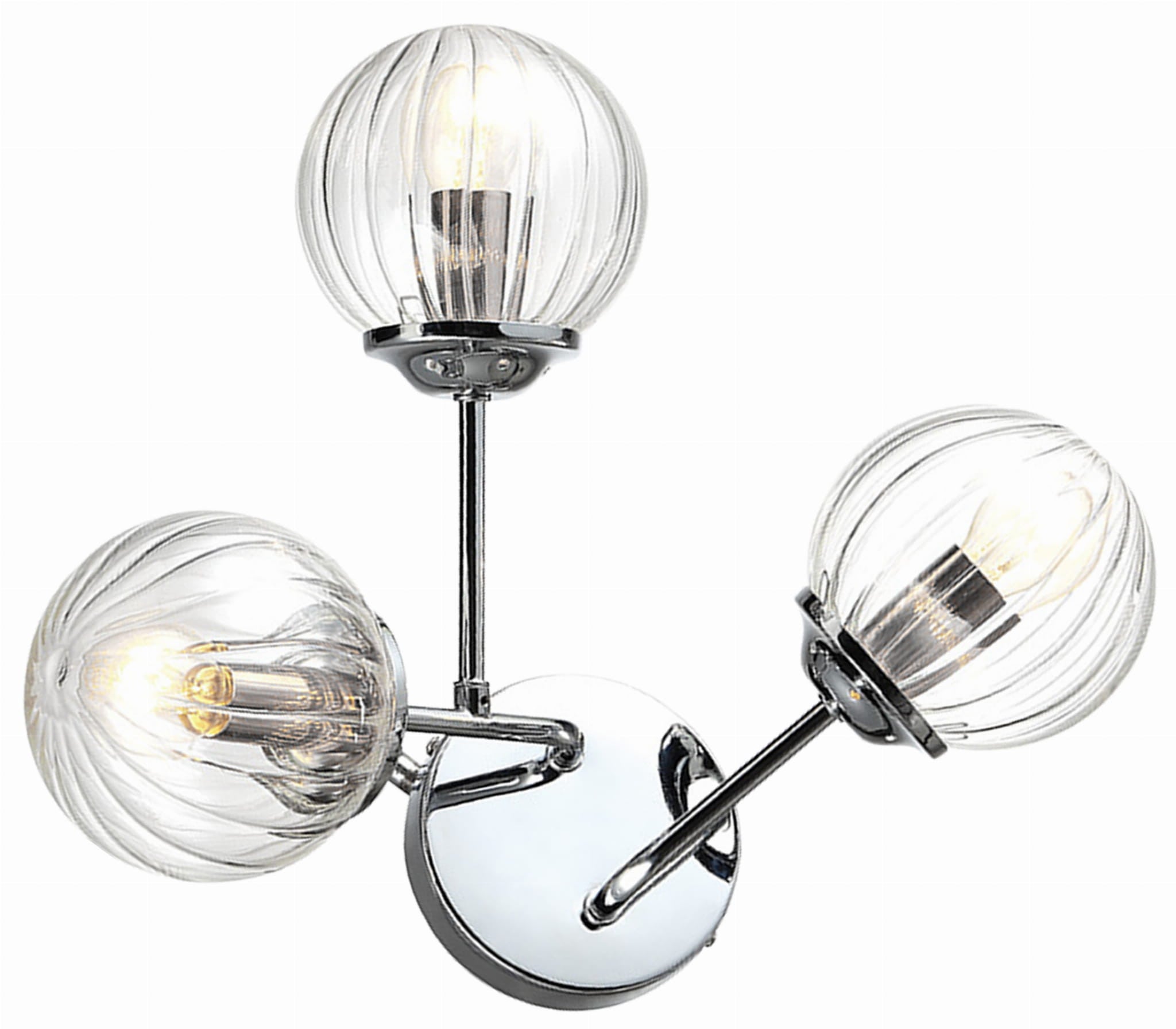 Kinkiet ścienny Best chromowany przezroczysty 3xE14x40W wym: 30 x 42 x 20 cm szkło IP20 Candellux