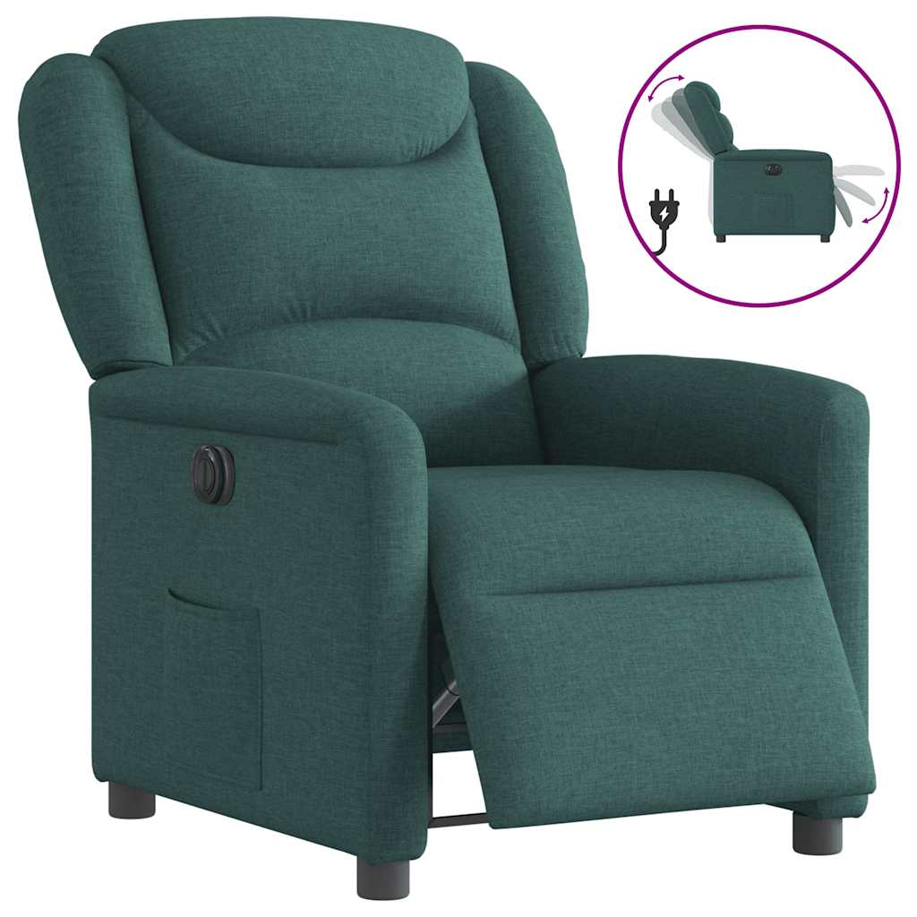Poltrona Elettrica Reclinabile Verde Scuro in Tessuto vidaXL | Leroy Merlin