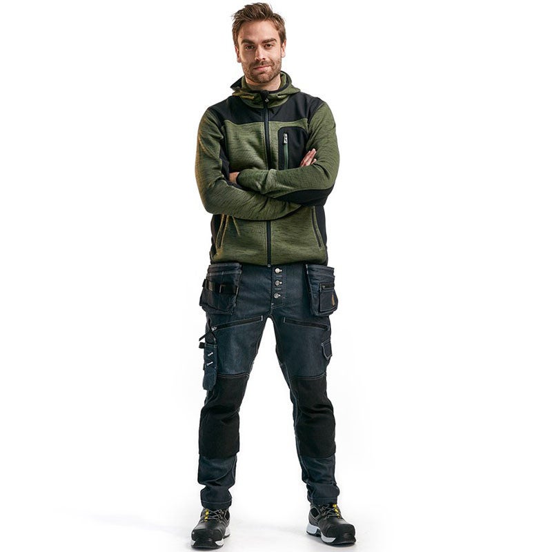 Veste tricotée à capuche Vert armée/Noir - Blaklader - Taille 2XL - 3