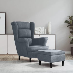 Fauteuil Relax - Fauteuil De Salon Avec Tabouret Vert Foncé Velours