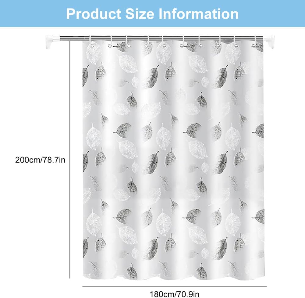 Tenda Doccia in Tessuto 180x180 cm, Tenda Doccia Lavabile Impermeabile Antimuffa, Tenda Doccia Bianca con 12 Ganci per Vasca e Bagno | Leroy Merlin
