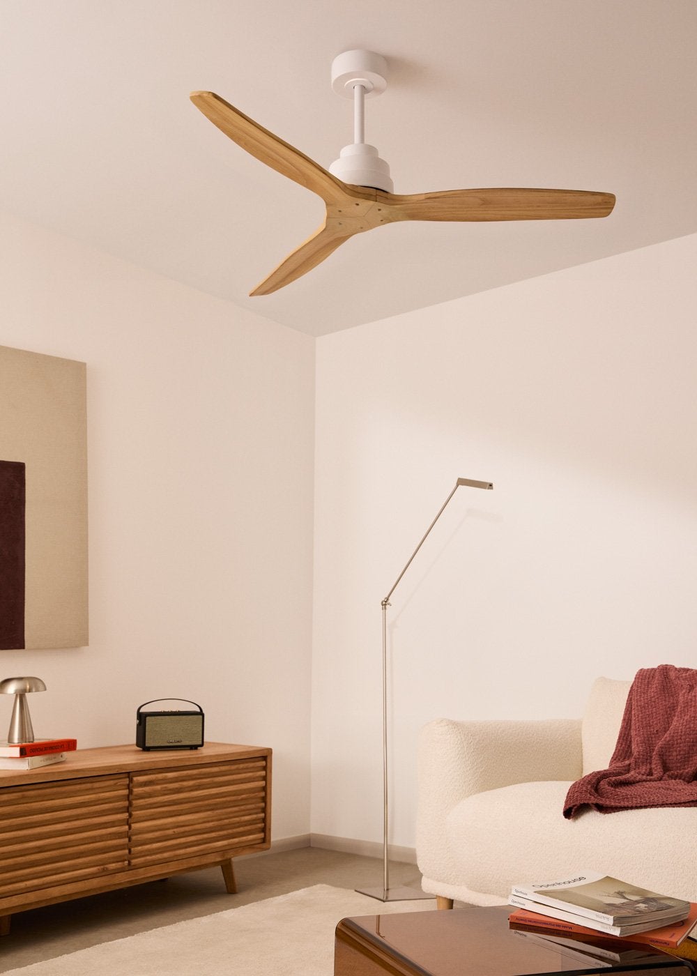 WIND STYLANCE M - Ventilateur de plafond 40W silencieux 100% bois Ø 132 cm sans eclaraige sans wifi - 2