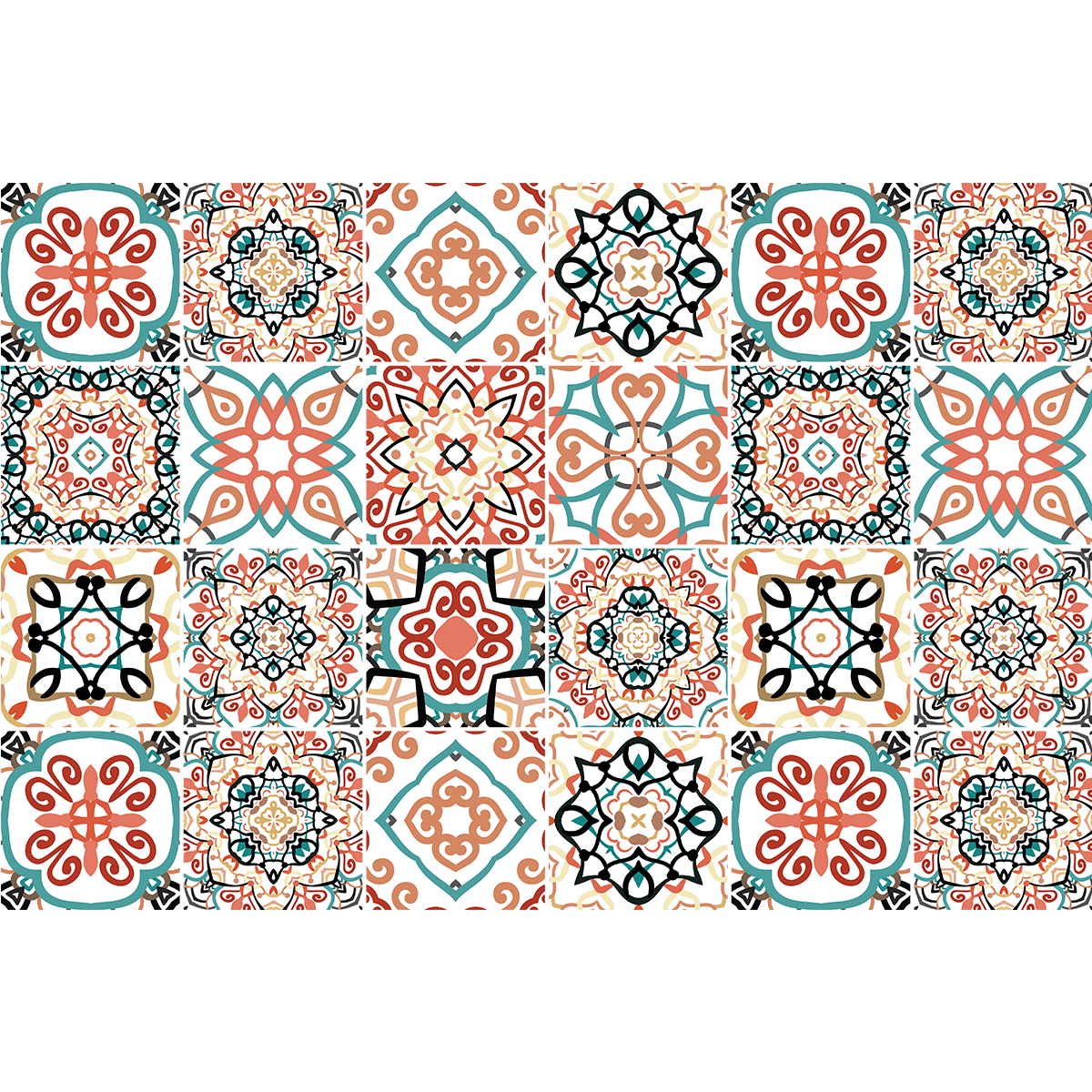 24 adesivi piastrelle di cemento azulejos tisila - Sticker adesivo - adesivi murali - 24stickers20x20cm - 2