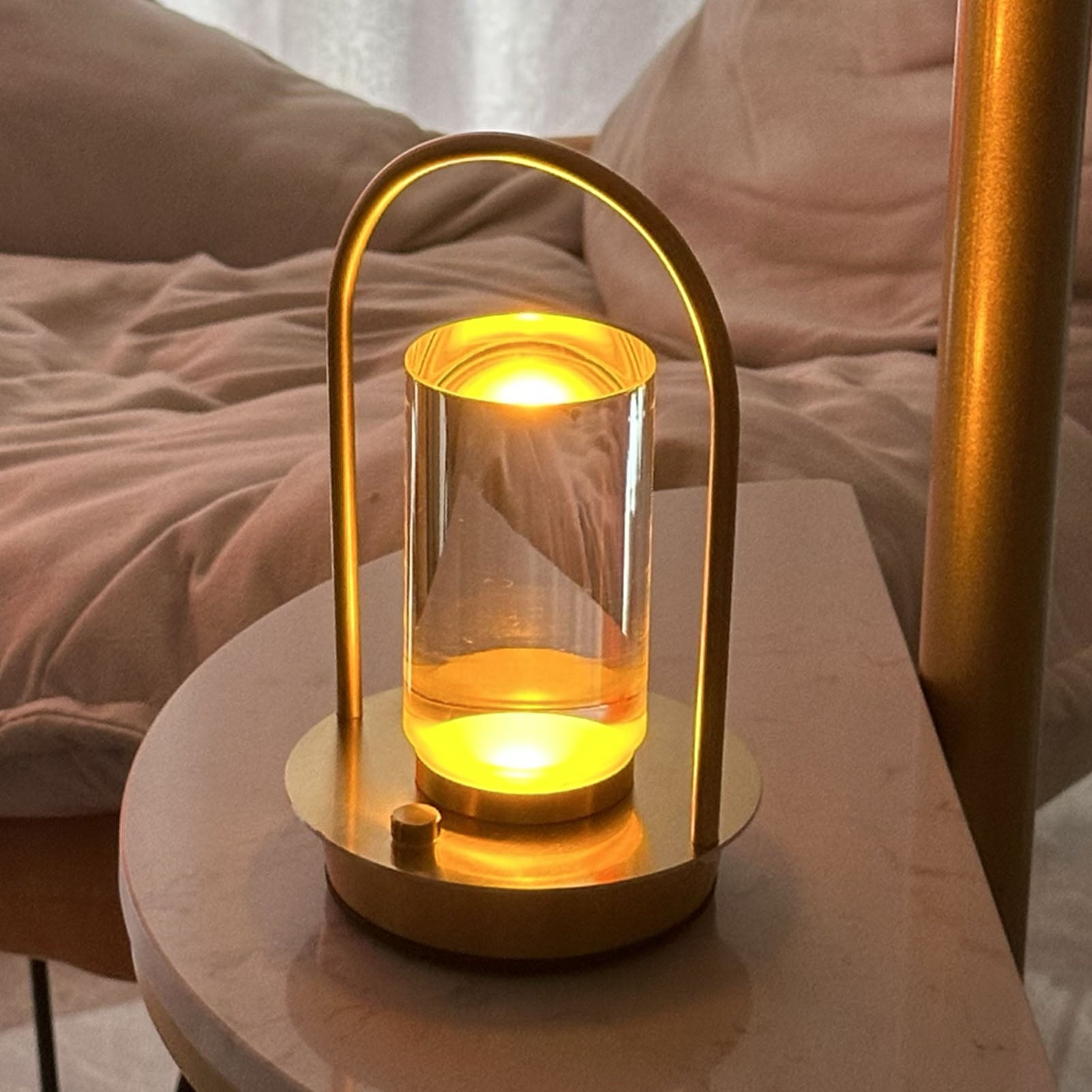 Lampe De Table LED, Lumière D'ambiance Rétro En Verre, Lampe De Bureau Mignonne Lampe De Chevet Usb 3 Temperatures De Couleur Creme 92470995