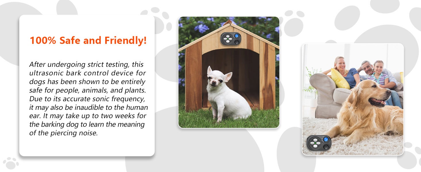 Repelente ultrasónico automático para perros, resistente al agua (IP65),3 niveles de alcance, recargable por USB, para uso en interiores y exteriores. - 5