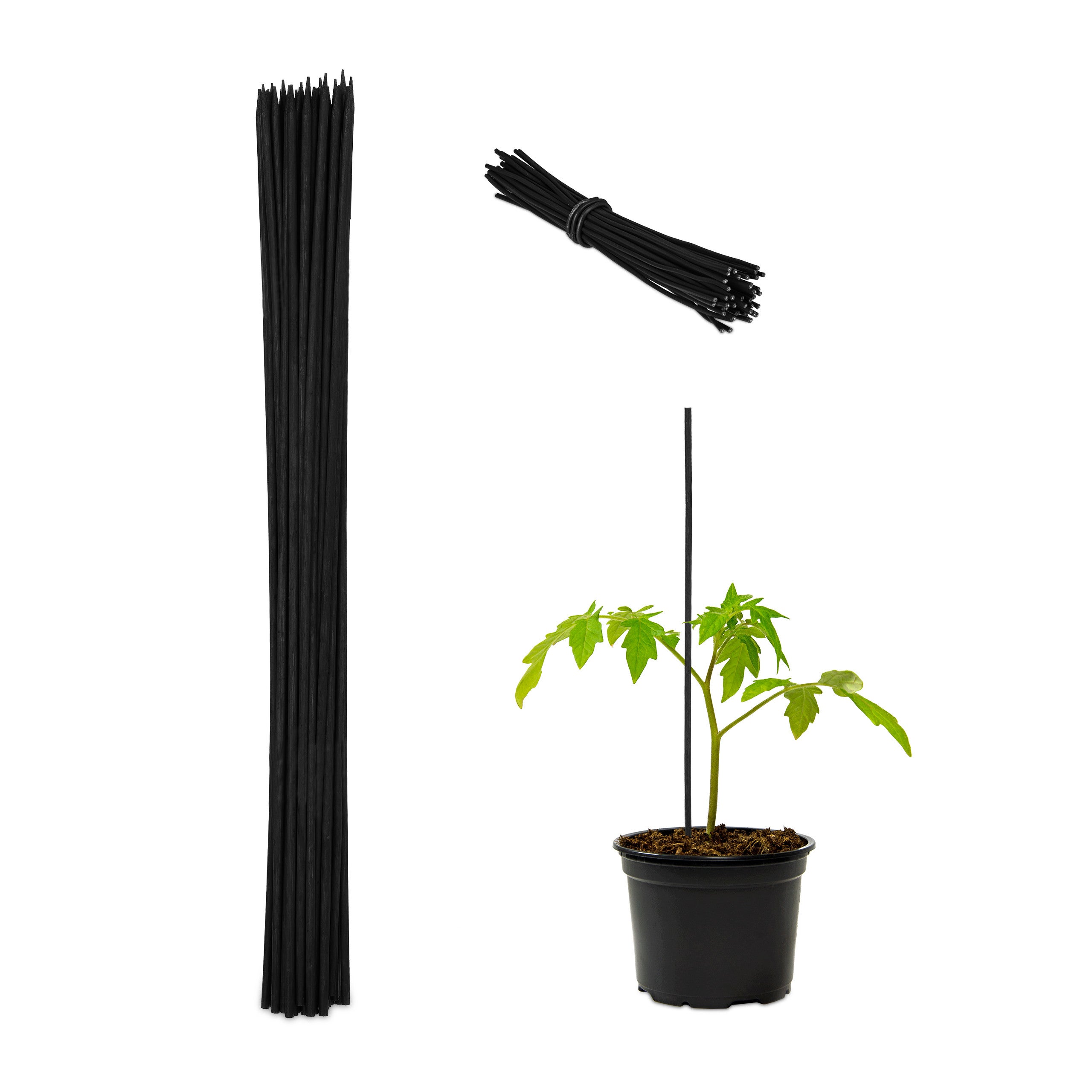 Relaxdays Lot 40 Tuteurs Plante Bambou 105 Cm - Support Croissance Naturel Jardin