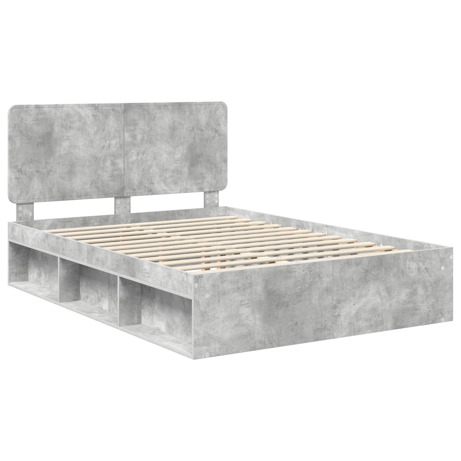 Cadre de lit Gris Béton 150 x 200 cm Bois de pin massif - 4