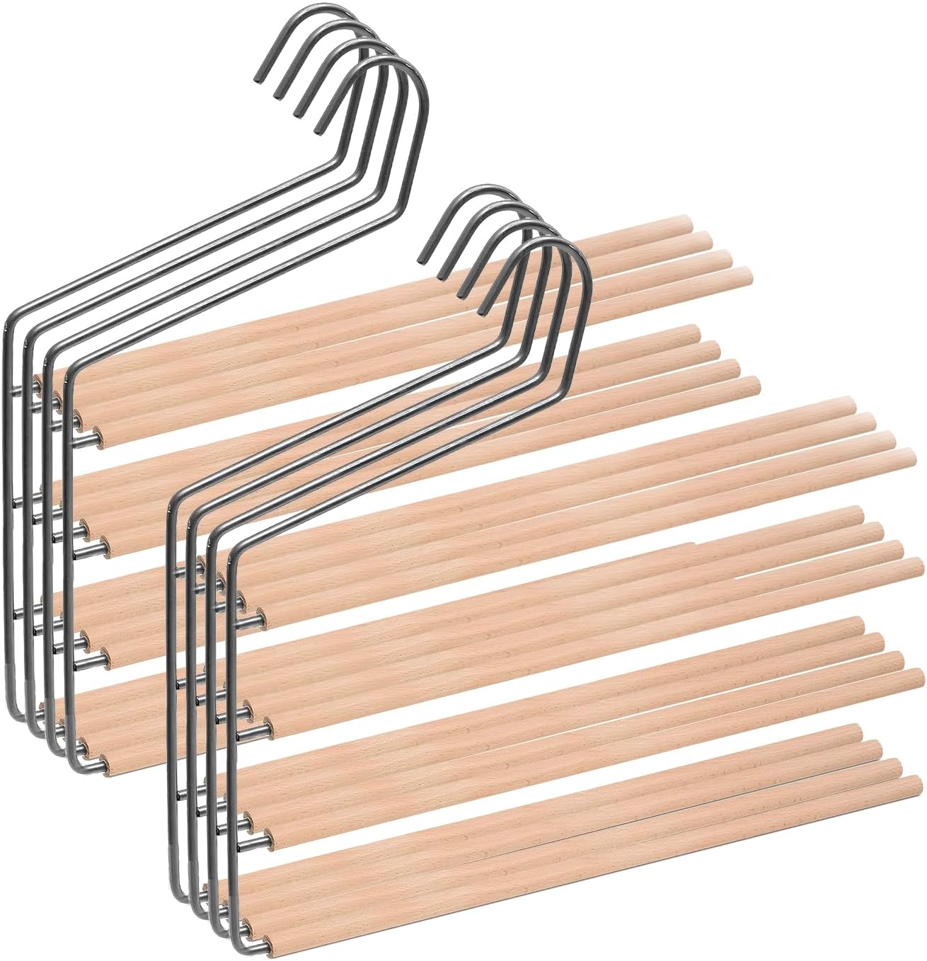 Hangerworld 12 Cintres 40cm En Métal Pour Pantalon à Pinces Ajustables Avec Revêtement Antidérapant Noir