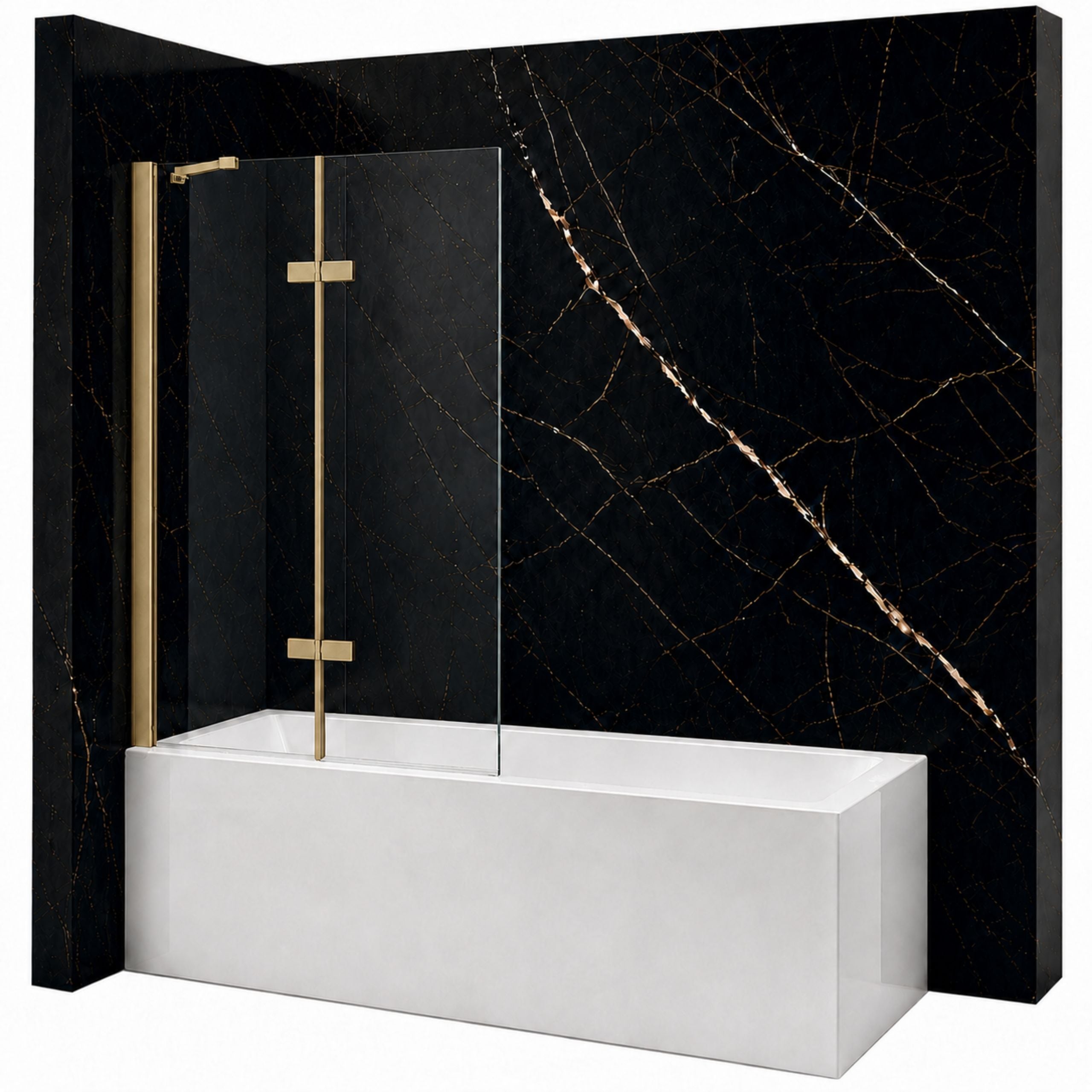 SILLA Parawan nawannowy GARETT 2-skrzydłowy 120x150 cm Ruchomy Złoty Szczotkowany