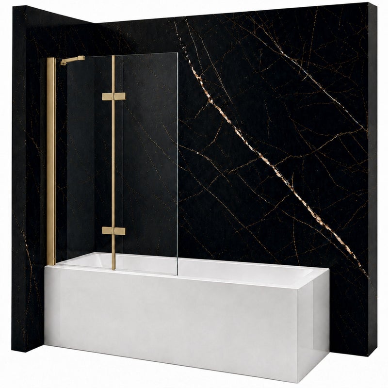 SILLA Parawan nawannowy GARETT 2-skrzydłowy 120x150 cm Ruchomy Złoty Szczotkowany