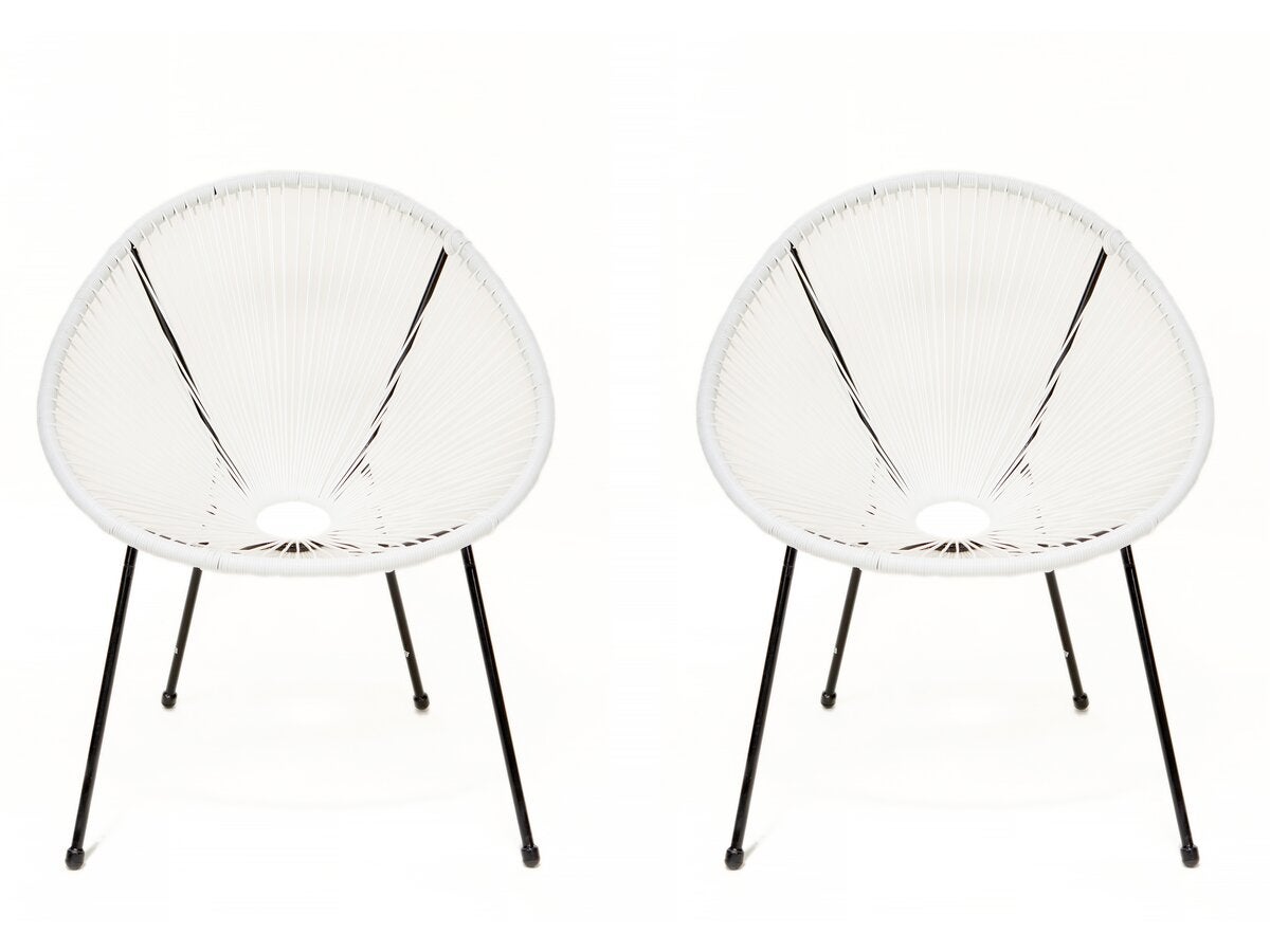 Lot de 2 fauteuils de jardin "Ania" - Blanc | Leroy Merlin