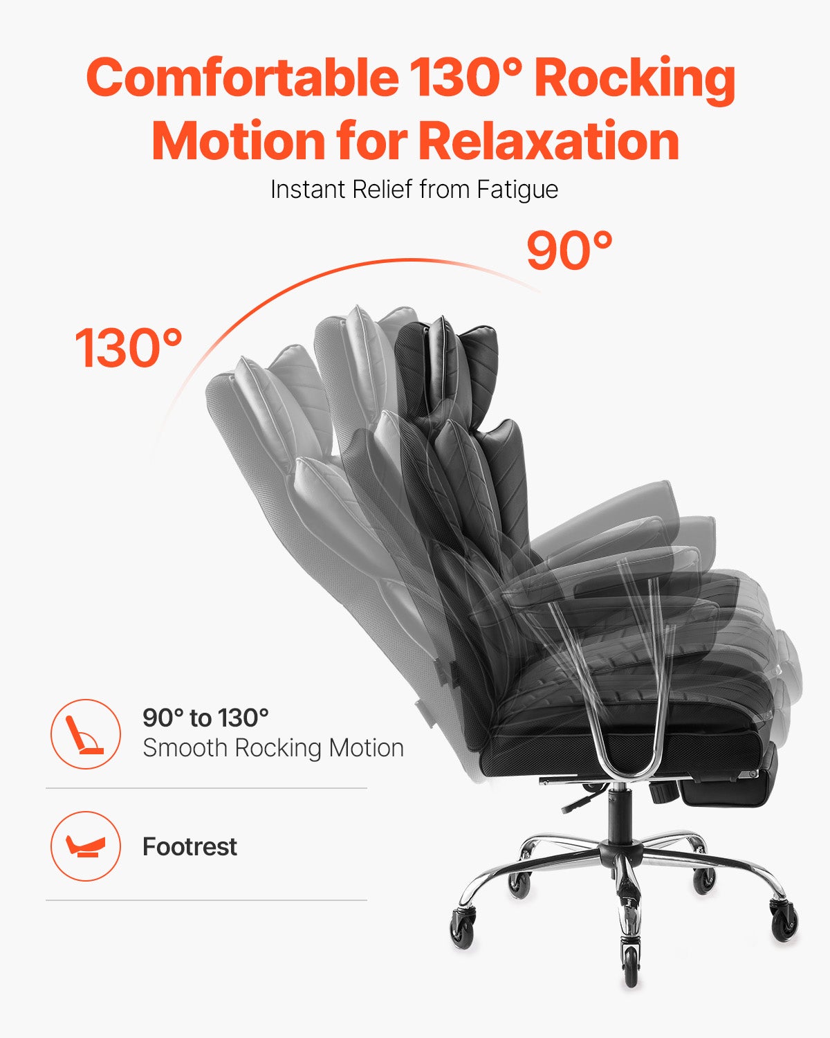 Chaise Exécutive Dossier Haut SucceBuy avec Fonctions Avancées, Noir, Confort et Adaptabilité Supérieurs pour Longues Heures de Travail - 5