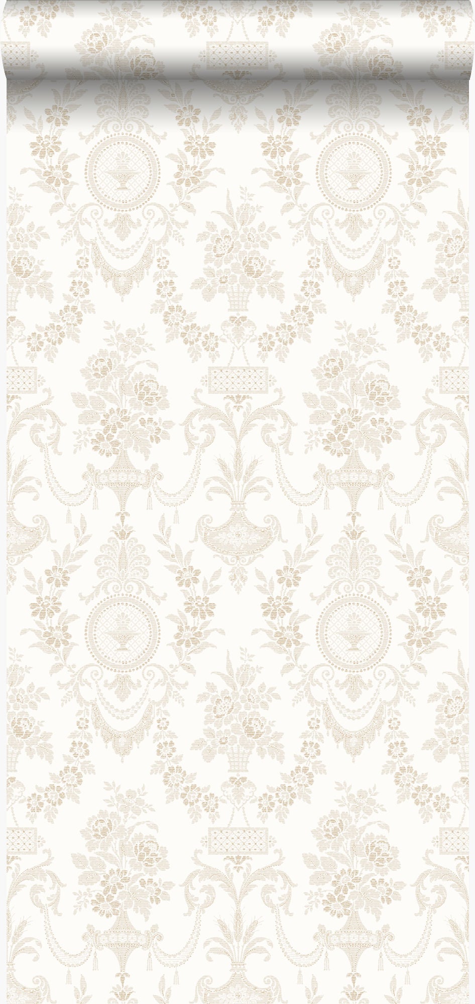 Papel pintado adorno blanco - 53 cm x 10.05 m - origin wallcoverings