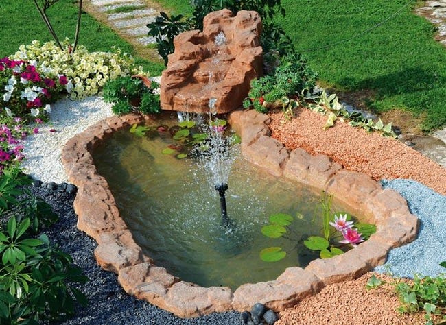 Set Fontana A Cascada Eder | Con Pompa E Tubo | 3 Pezzi Beige/Marrone | Per Giardino E Stagno - Foto 6