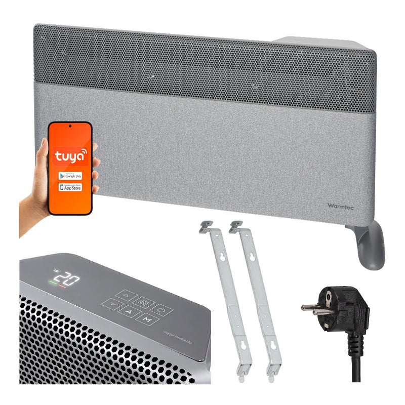 Grzejnik elektryczny konwektorowy energooszczędny 2000W inwerterowy Wi-Fi szary Warmtec EGI-20S