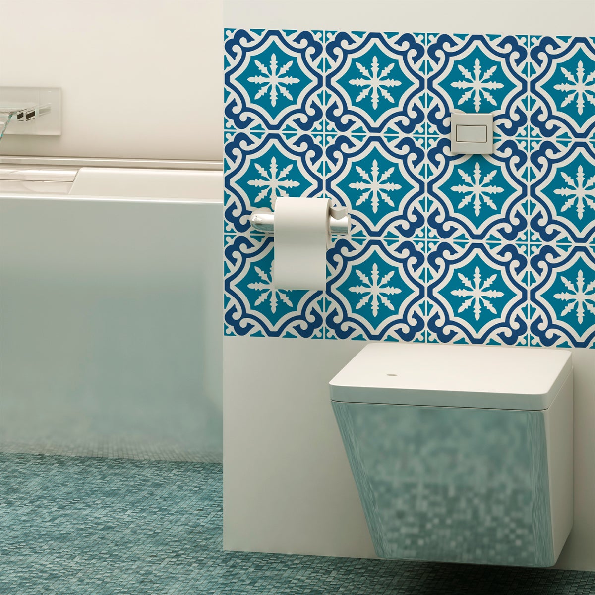 9 adesivi piastrelle di cemento azulejos Kathina - Sticker adesivo - adesivi murali - 9stickers20x20cm - 4