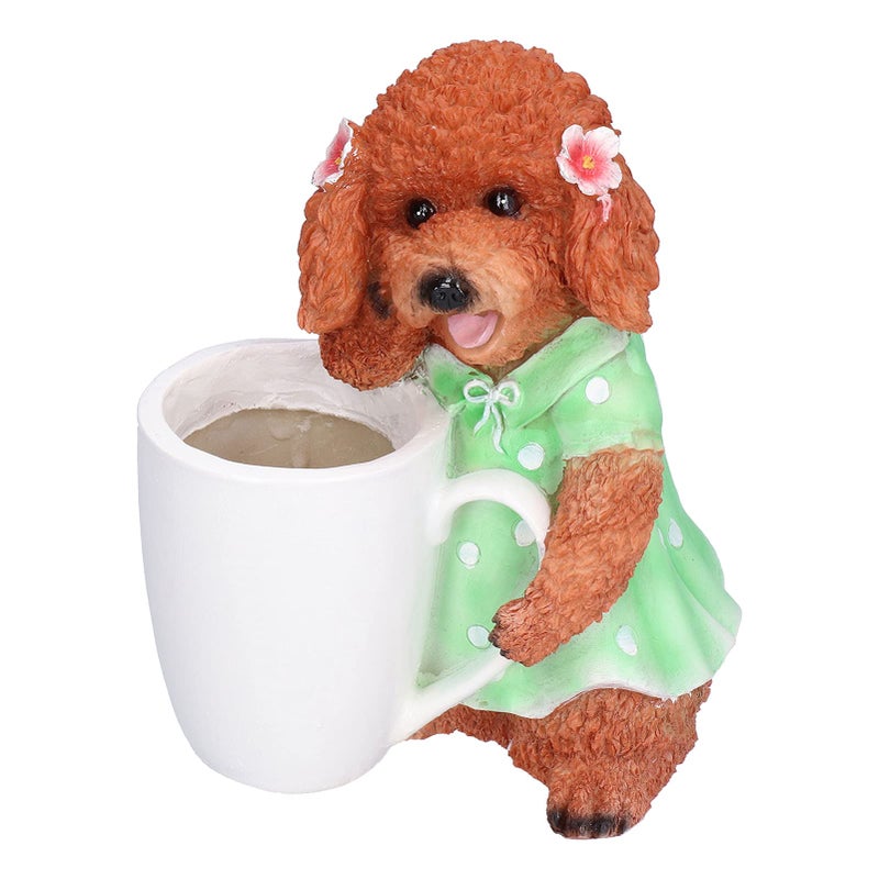 Ozdoba psa z żywicy, ręcznie malowana Symulacja psa Doniczka Dekoracja ogrodu