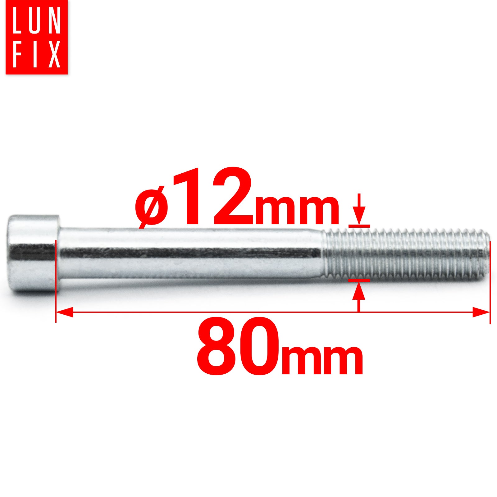 Śruba imbusowa DIN 912 M12 80 mm kl. 8.8 1kg